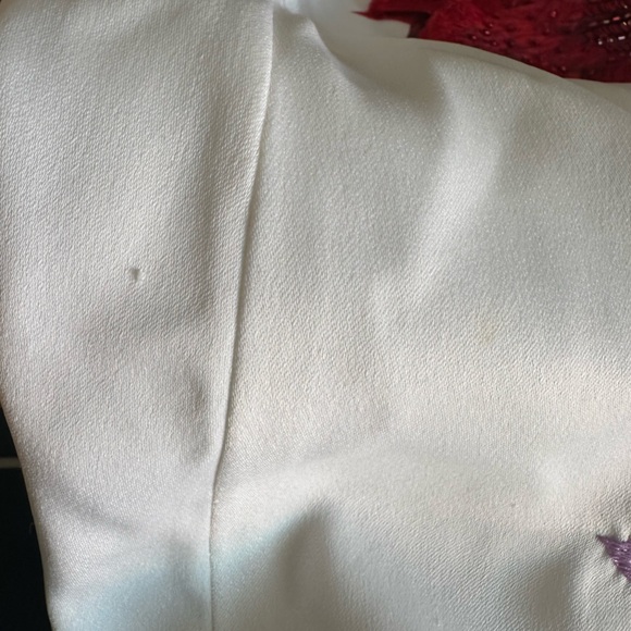 Alice + Olivia by Stacey Bendet White Mini Dress with Red Floral Design - Picture 12 of 13